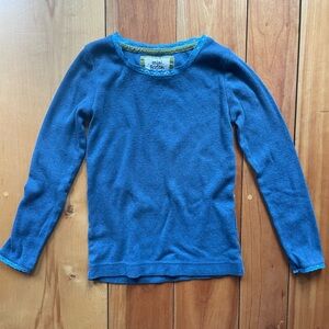 Mini Boden Long Sleeve Pointelle Shirt with lace